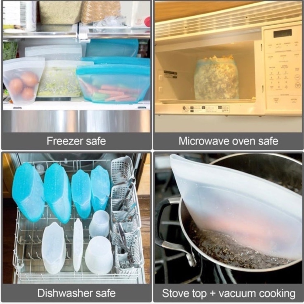 Silicone Food Storage Bags - Set of 6 - Picture 2 of 8